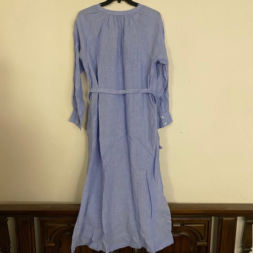 J. Crew Light Blue Linen Maxi Shirt Dress - Picture 11 of 15